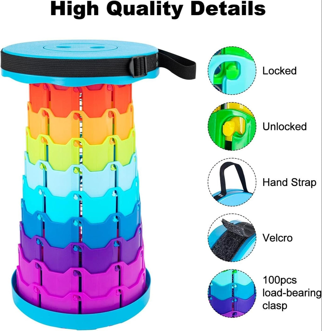 Portable Telescoping Stool, Folding Stool Lightweight & Sturdy, Retractable Telescopic Stool For Gardening