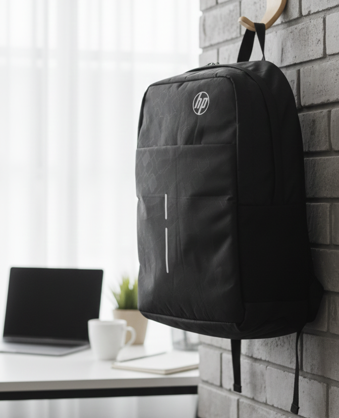 HP Lightweight Water Resistant Laptop Backpack Black Durable Quality Reliable Utility Comfortable Carry Stylish Design