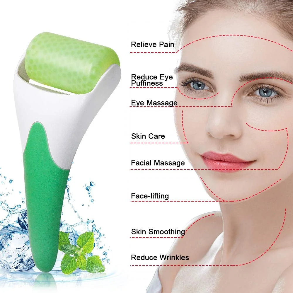 MARZAHAR Ice Roller for Face & Eye Puffiness Relief, Cold Gel Ice Face Roller Massager -
