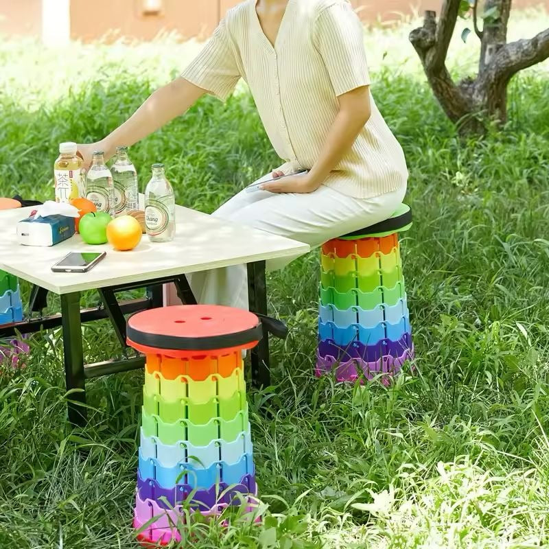 Portable Telescoping Stool, Folding Stool Lightweight & Sturdy, Retractable Telescopic Stool For Gardening