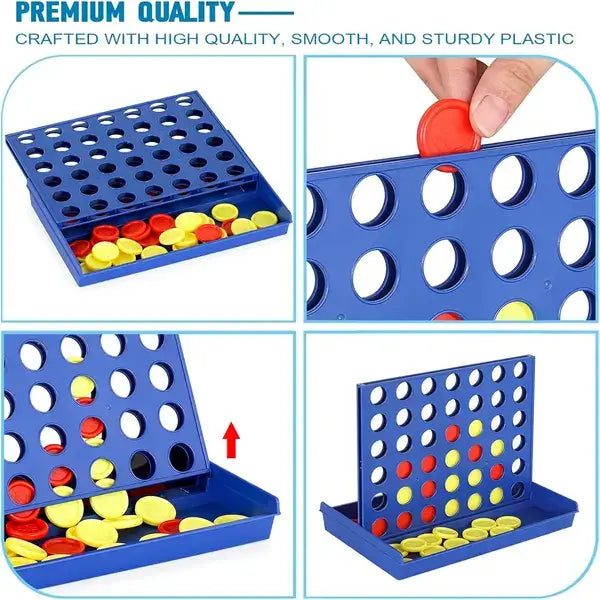 4 IN A ROW Board Game for Kids / Travel Board Game / Board Games Indoor & Outdoor,