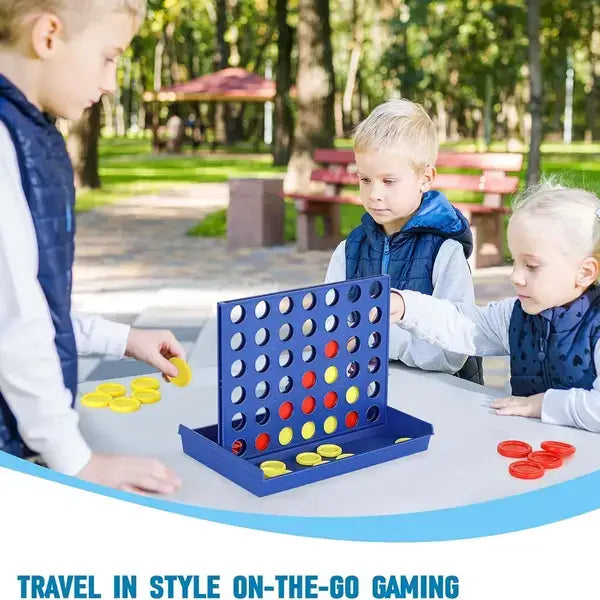 4 IN A ROW Board Game for Kids / Travel Board Game / Board Games Indoor & Outdoor,